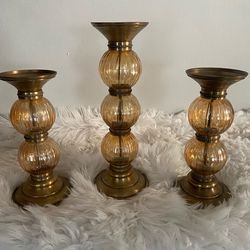 Gold candle holders
