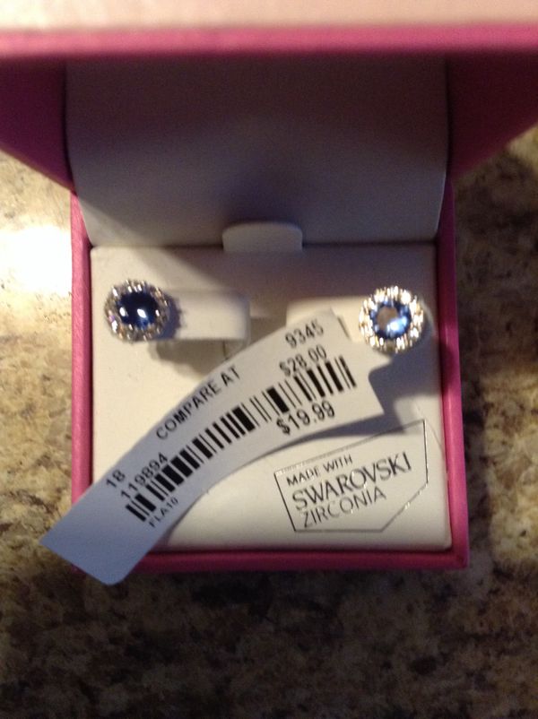 By Kiera Couture Saphire Surrounded Swarovski Zirconia For By Kiera Couture Saphire Surrounded Swarovski Zirconia