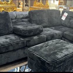 NEW SECTIONAL SOFA AND OTTOMAN WITH FREE DELIVERY- BEDROOM FURNITURE BED MATTRESS AND MORE
