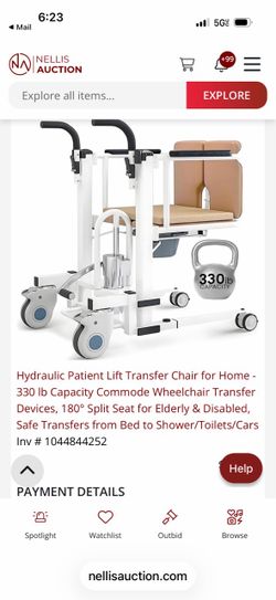Hydraulic Patient Lift Transfer Chair