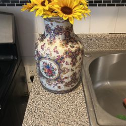 Vintage Vase With Plant