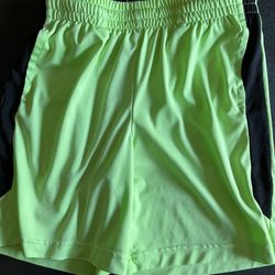 Boys 14/16 Neon Green Black Striped Shorts