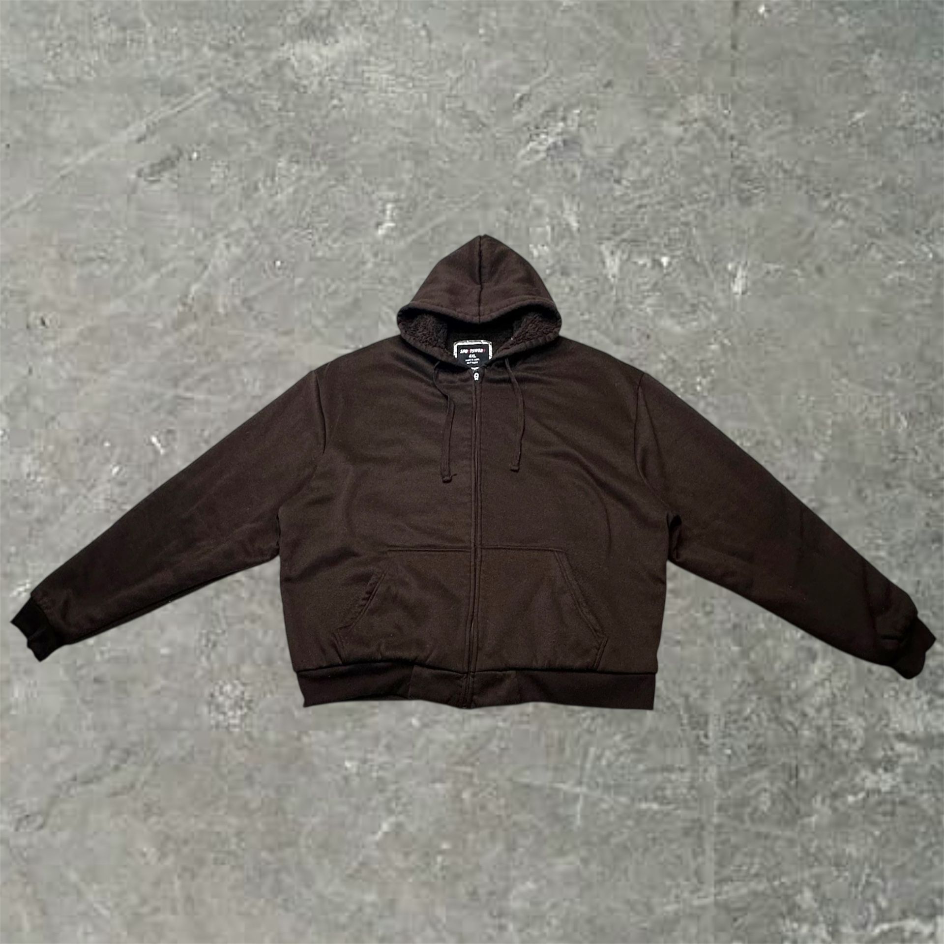 Y2K Pre-loved Men's Sportswear Soft Sherpa Lined Fleece Zip Up Hoodie Jacket