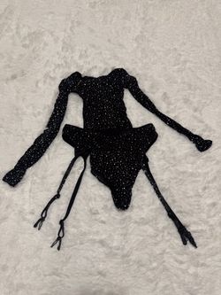 New One  Size Black Fishnet Bodysuit Garter belt Lingerie 