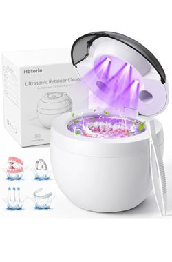 Ultrasonic Retainer Cleaner Machine, 45kHz Deep Gentle Dental Cleaning Pod