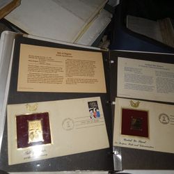 Two 24k Gold Plated Stamps 