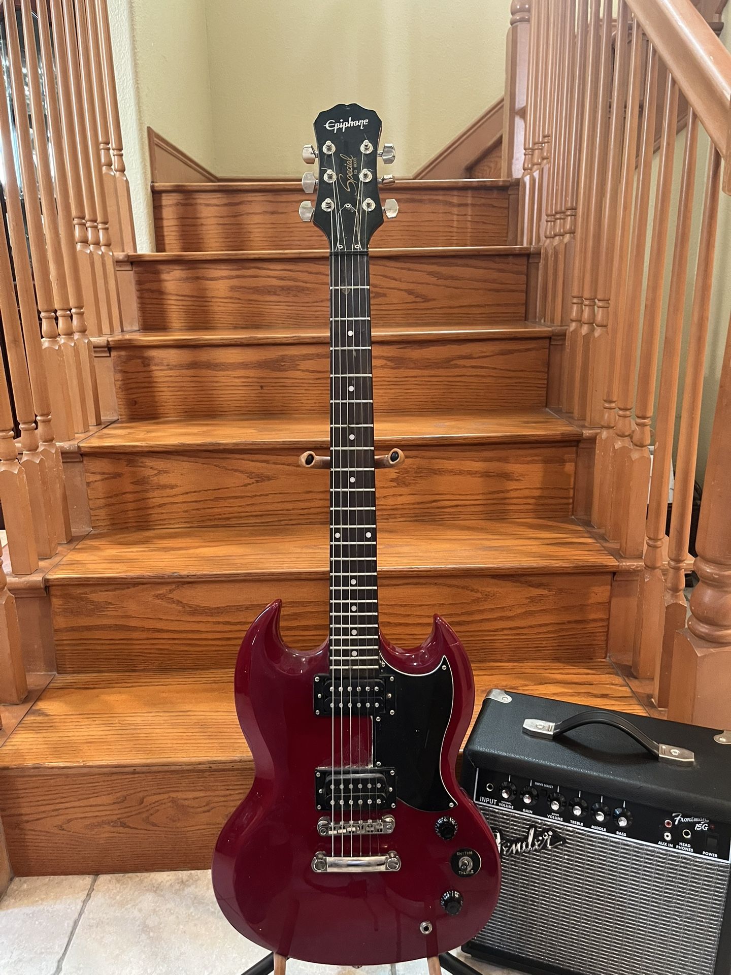 Epiphone SG Guitar W/ Fender Amp