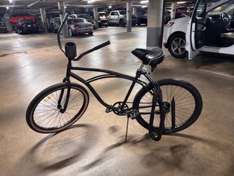 Matte Black Beach Cruiser Bicycle