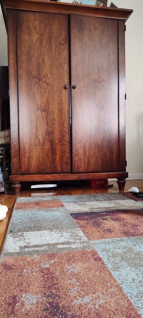 REDUCED PRICE!!Solid Cherry Wood Armoire, Plenty Storage