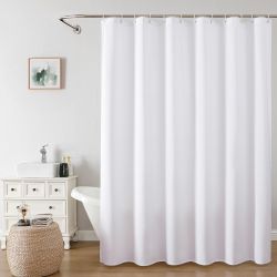 78 Inch Shower Curtain Set With 12 Plastic Hooks
