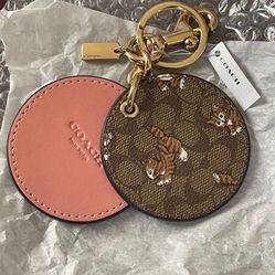 COACH Kitty Keychain With Mirror