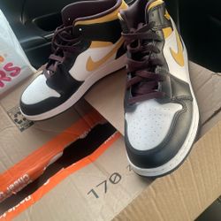 Nike Air Jordan 1 Mid  White/Pollen/Black/Gold