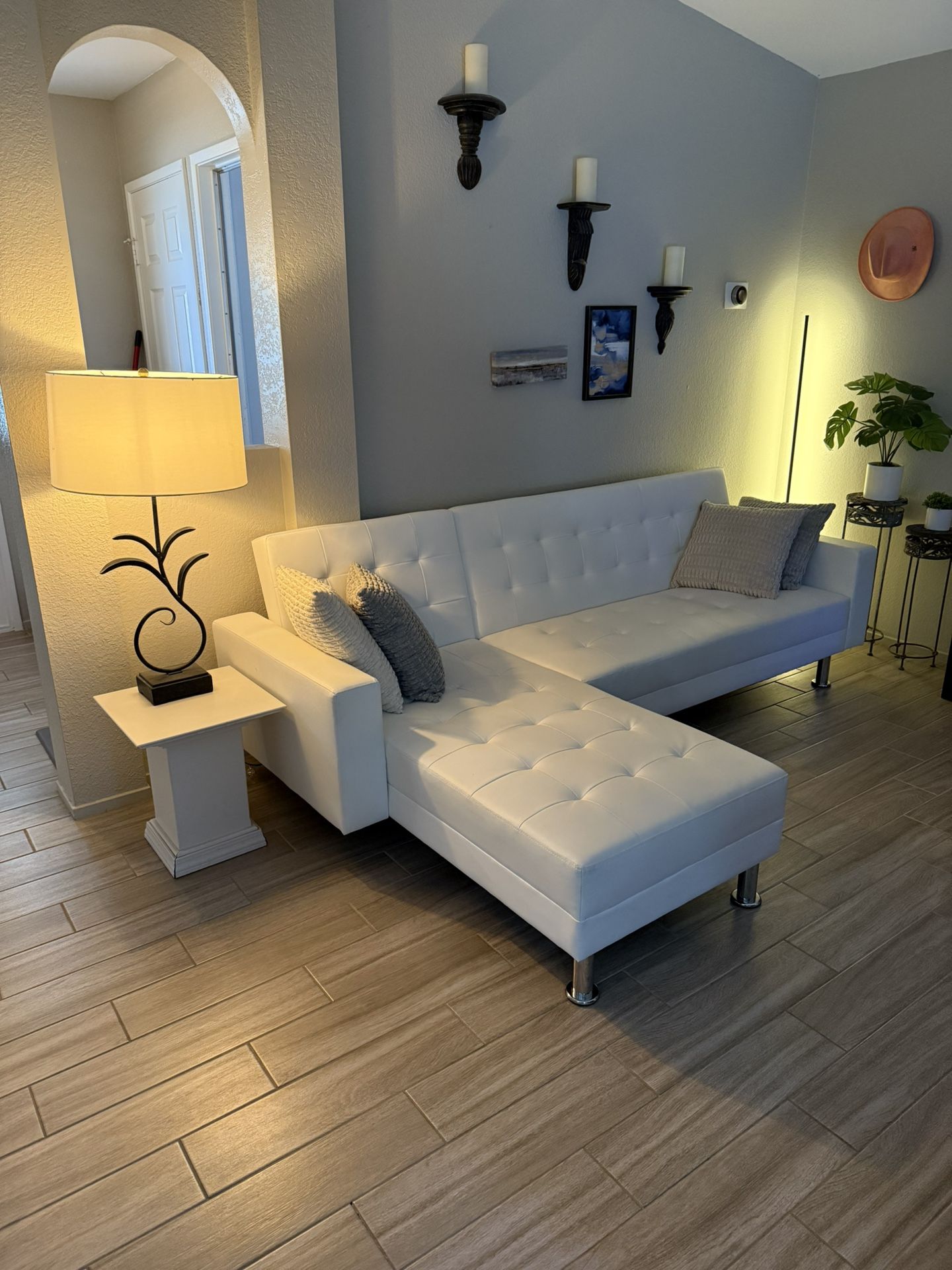 Faux Leather Sleeper Sofa