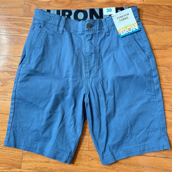 NWT IRON Men's Flat Front Shorts blue size 30