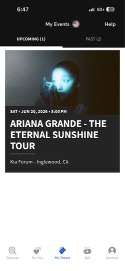 Ariana Grande Ticket June 20