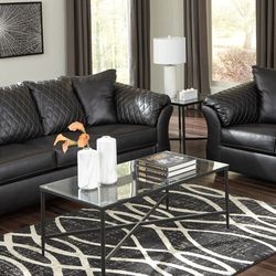Leatherette Sofa and Loveseat - Betrillo Style