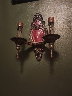 Antique Sacred Heart Cast Double Sconce (wired)