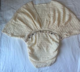 Cream Textured Top with Shell Detail