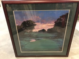 Golf Picture- Professionally Framed $25- Measurements Shown In Photos