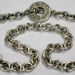Vintage Tiffany & Co. Sterling Silver 1837 Toggle Necklace 