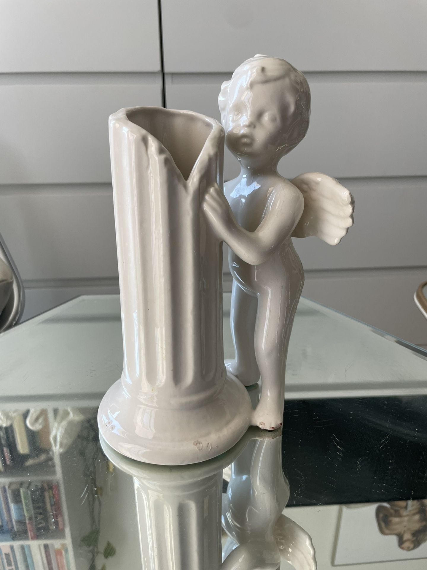 vintage cherub vase