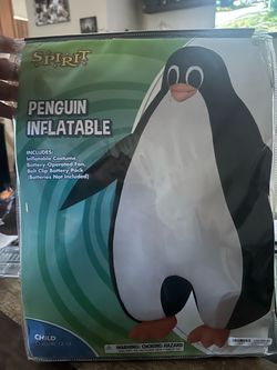 Spirit Penguin Inflatable Costume Child LG/XL. With purple bow