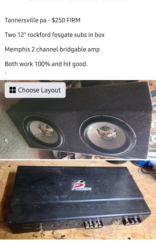 Fosgate 12" Subs And Memphis Amp