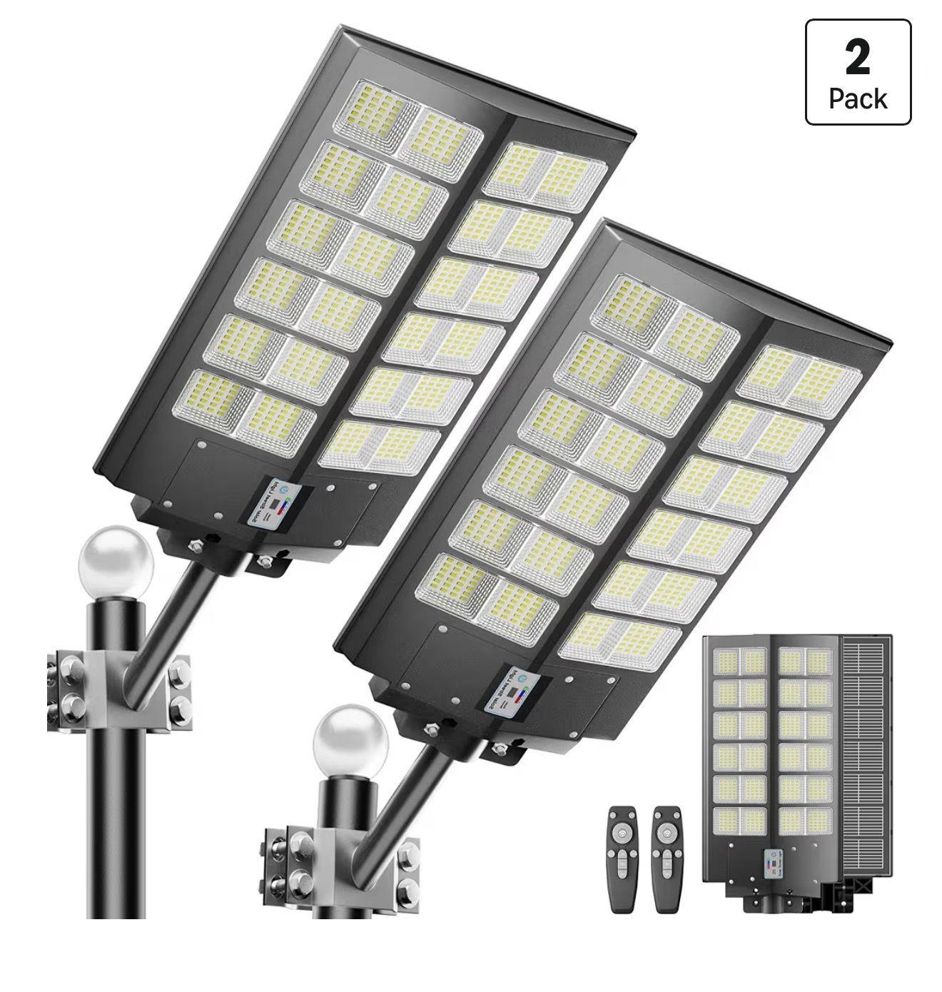 8000W Solar Street Light, 480000 Lumens Dusk to Dawn LED Flood Lights Outdoor Motion Sensor, IP66 Waterproof Commercial Grade Solar Outdoor Lights wit