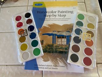 Loew-Cornell 2 No. 500-12 watercolor set, a 12-color dry pan palette