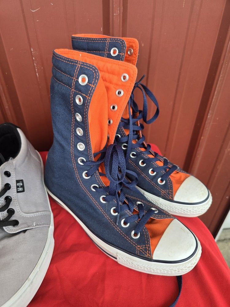 Convers Chick Taylor All Stars Hightop Sneakers Canvas Lace Up Retro Size 7