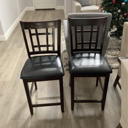 Wood Chairs with Leather Cushion