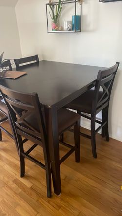 Pub table with 4 chairs