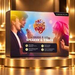 Press Play Karaoke Party Wireless Speaker & 2 Mics