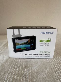 FEELWORLD dF5 PROX 5.5 in DSLR Camera Field Monitor HD 1600nits Bright Touch HDMI w/ BATTERIES