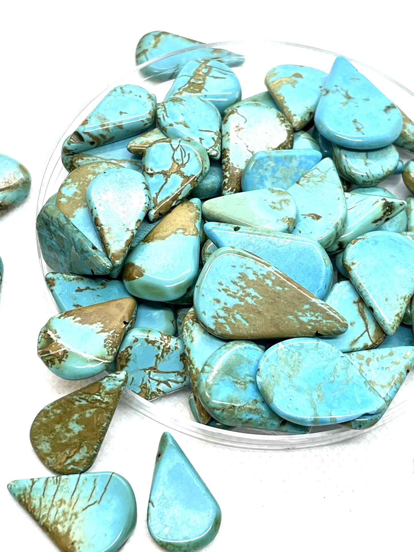 Lot Of 8 Bisbee Turquoise Beads 468