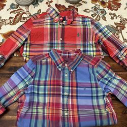 Worn Once Ralph Lauren Button Down Boys Size 5 Dress Shirts 