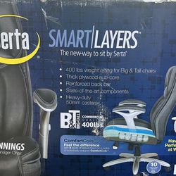 1 Serta Smart Layers Jennings Super Task Big and Tall Chair, Black/Slate