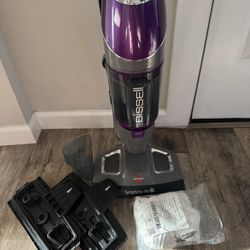 Bissell Symphony Pet Steam Mop and Steam Vacuum Cleaner for Hardwood and Tile Floors, with Microfiber Mop Pads, 1543A,Purple