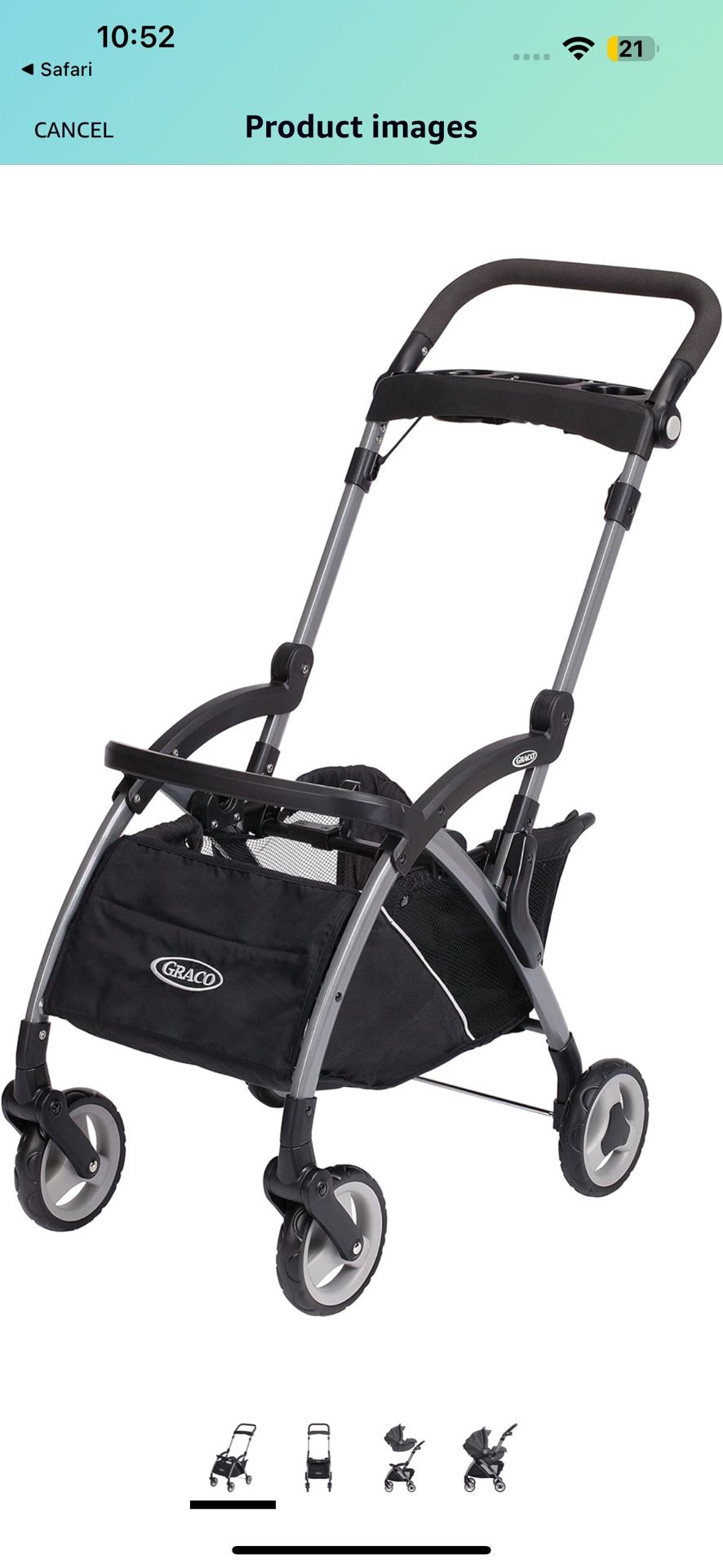 Graco Snugrider Elite Infant Car Seat Frame and Baby Stroller