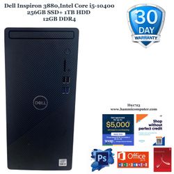 Dell Inspiron 3880, Intel Core i5-10400, 12 GB, 256GB SSD+1TB HDD "H91723"