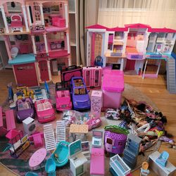 2 Barbie House's And Lot Of Accessories 