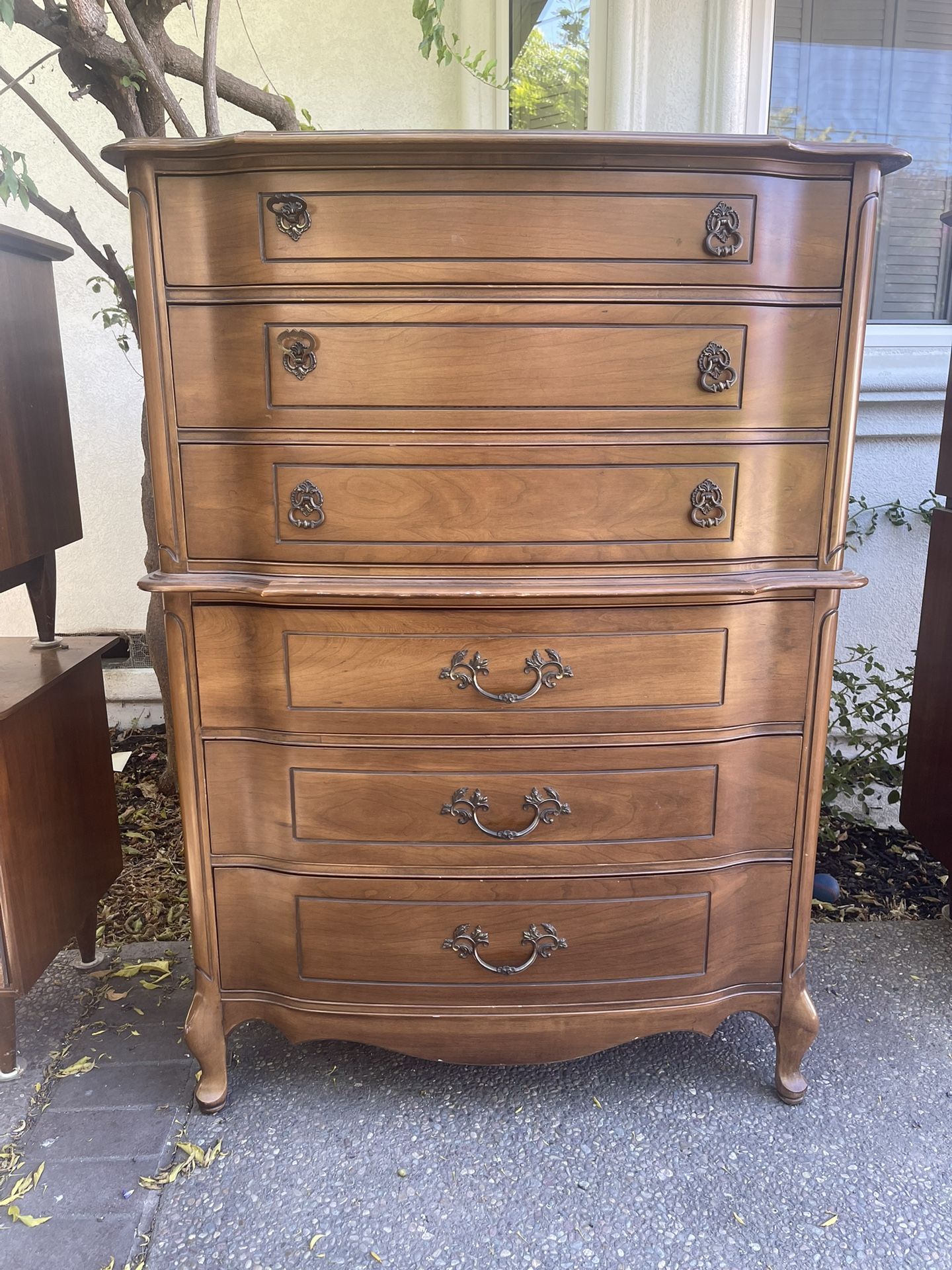 Vintage dresser Or Tall Chest With Matching Nightstands