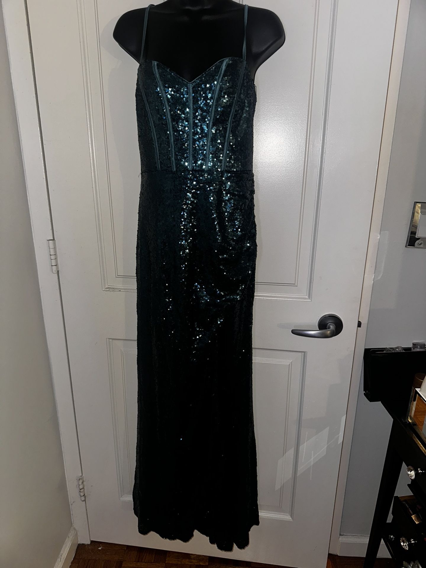 Teal Sequin Fashionova Dress NWT