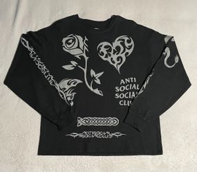 RARE ASSC Anti Social Social Club Black Tribal Long Sleeve T-Shirt Size Large