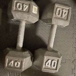 Dumbbells - Pair 40 lbs. 