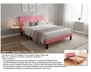 NEW PINK FULL BED FRAME BASE DE CAMA ROSA