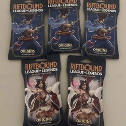 League Of Legends Riftbound Sleeved Booster Pack Lot Of 5