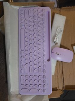 Purple Wireless Keyboard and Mouse Combo