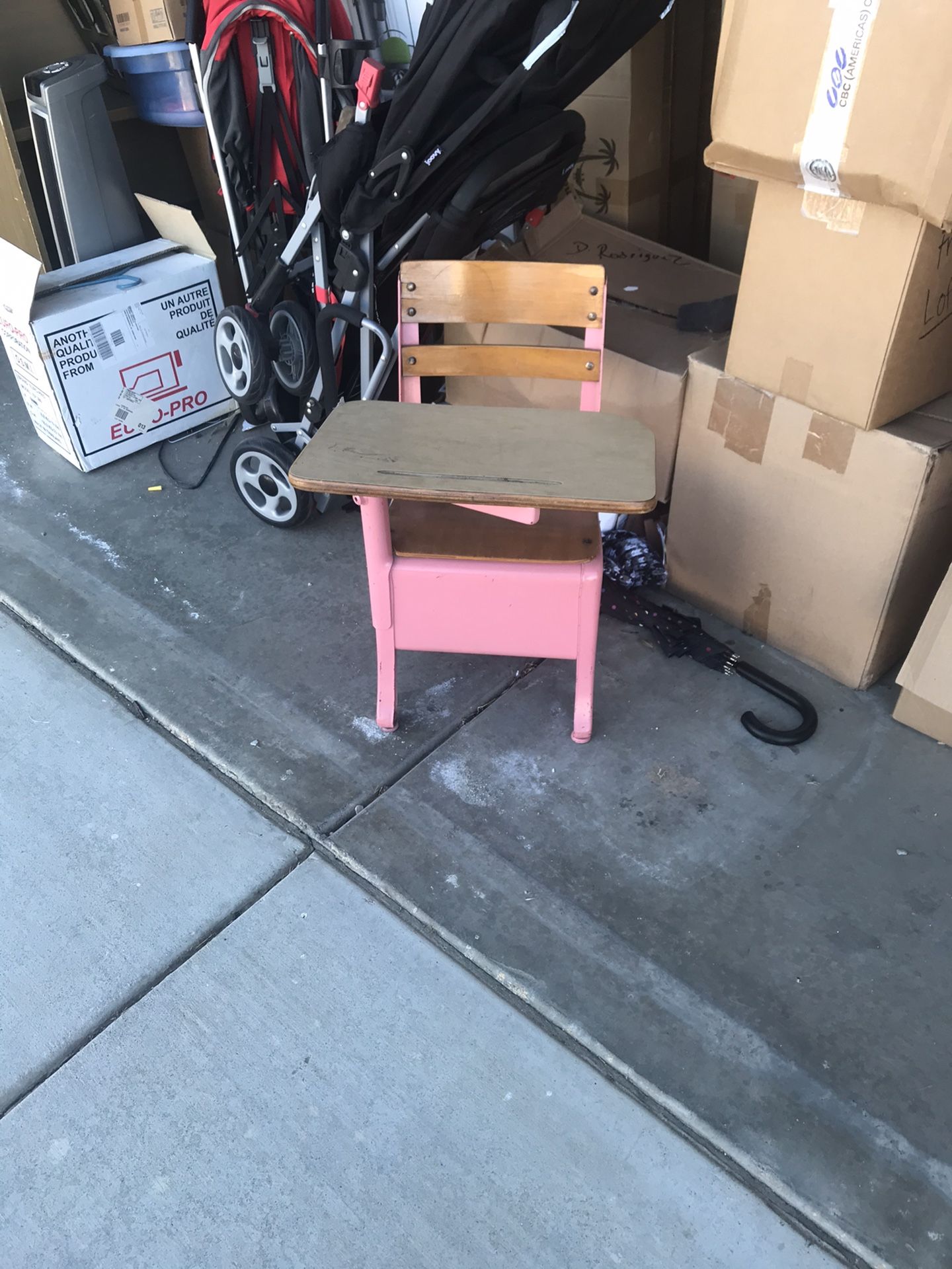 Pink Vintage School Desk