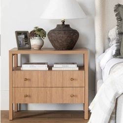 Modern Fluted Bedside Table/Nightstand